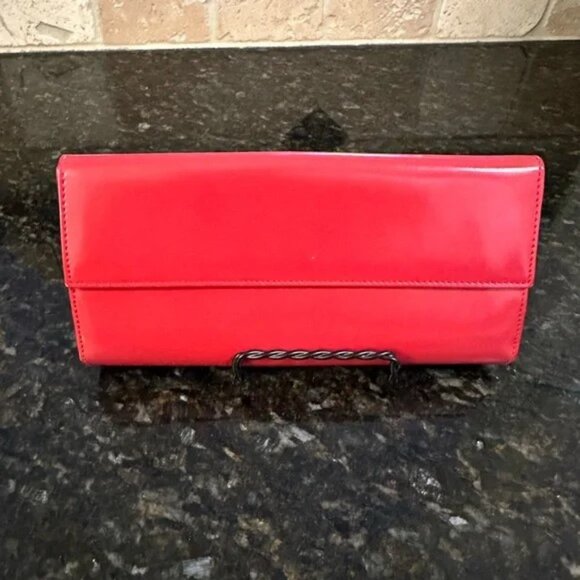 Gucci Patent Leather Long Wallet Red w/ Silver Hardware - Picture 3 of 13